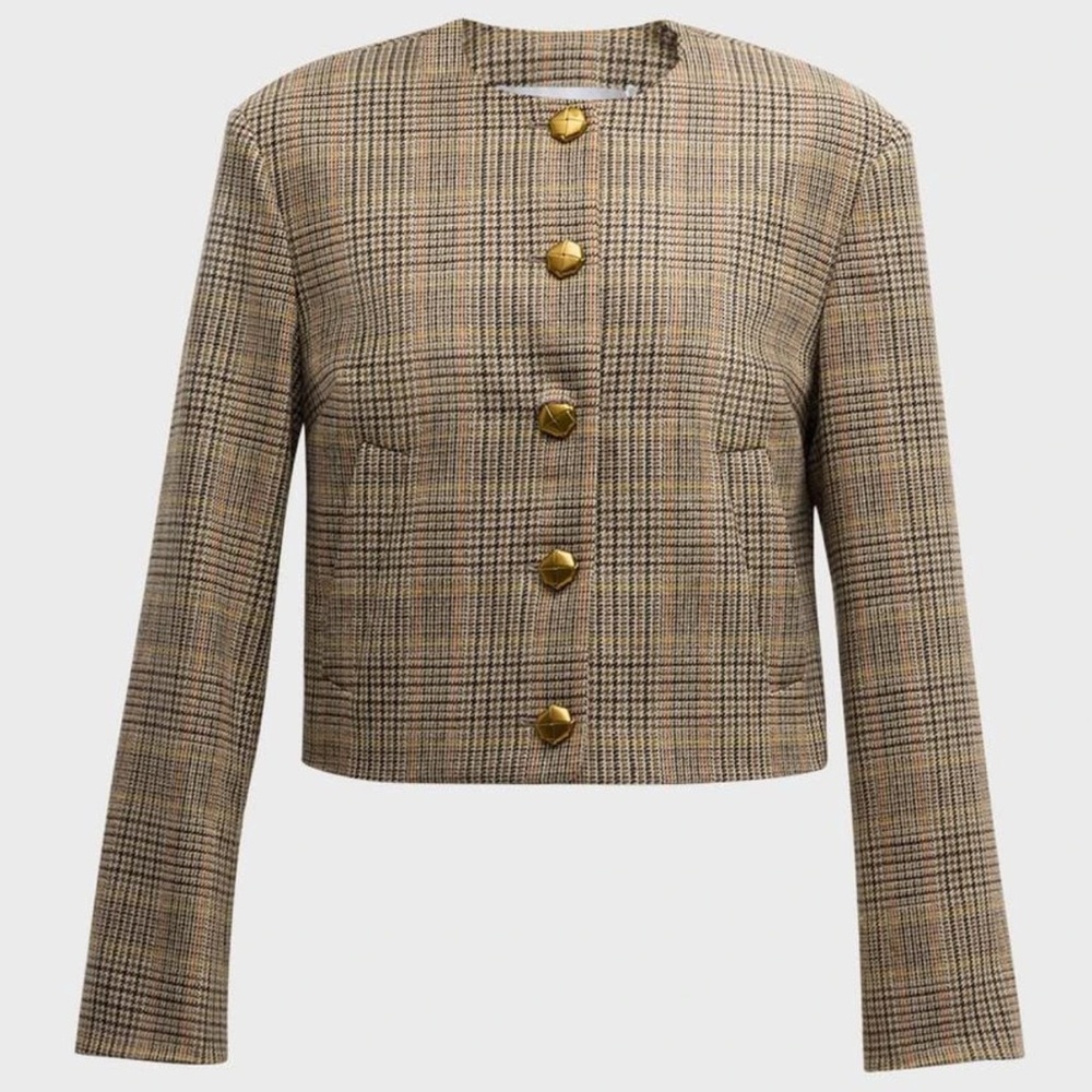 Veronica Beard Plaid Cropped Jacket